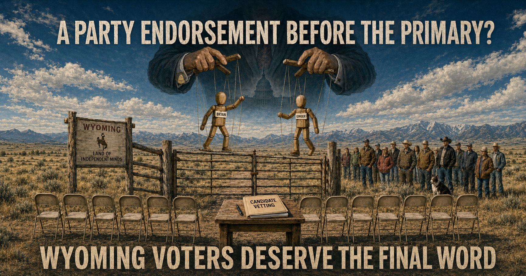 A party endorsement before the primary? Wyoming voters deserve the final word. A 13-member committee recommends endorsements; the State Central Committee decides whether to endorse before the primary.