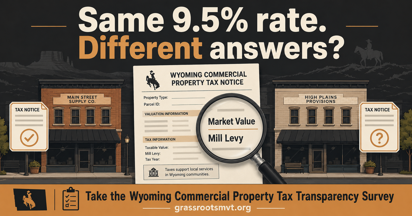 Wyoming Commercial Property Tax Transparency Survey — same statewide rate, real questions about valuation, clarity, and consistency