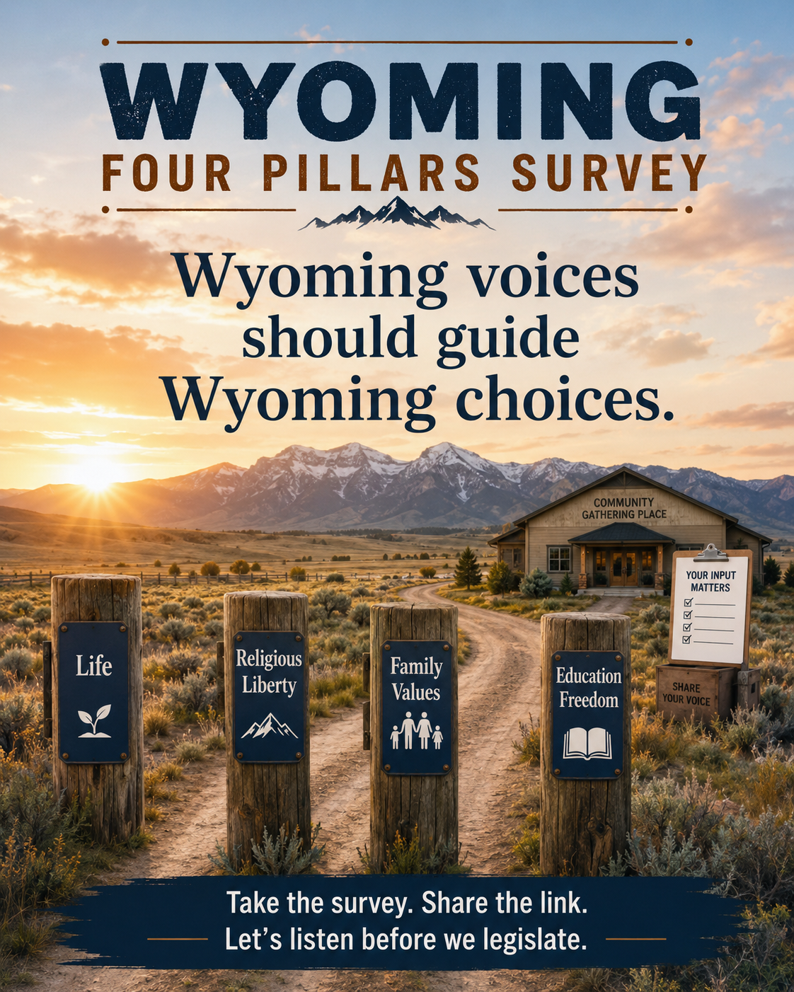 Wyoming Four Pillars Survey — Life, Religious Liberty, Family Values, Education Freedom